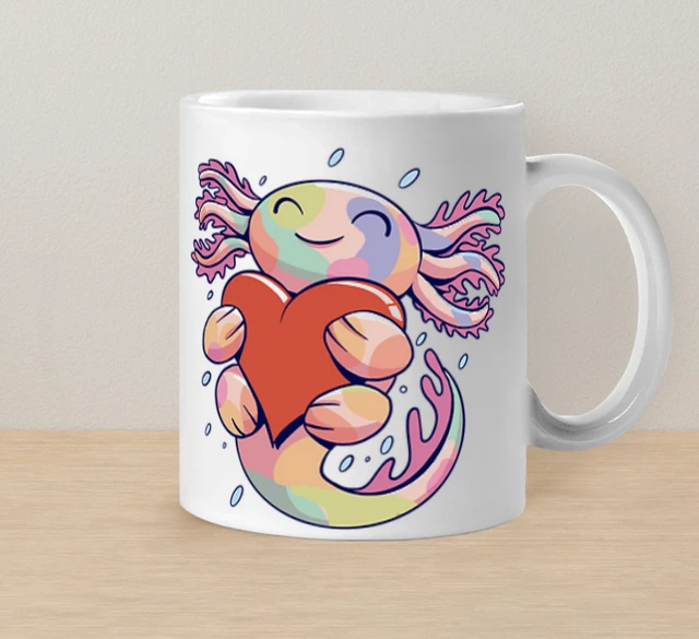 Taza blanca con ajolote